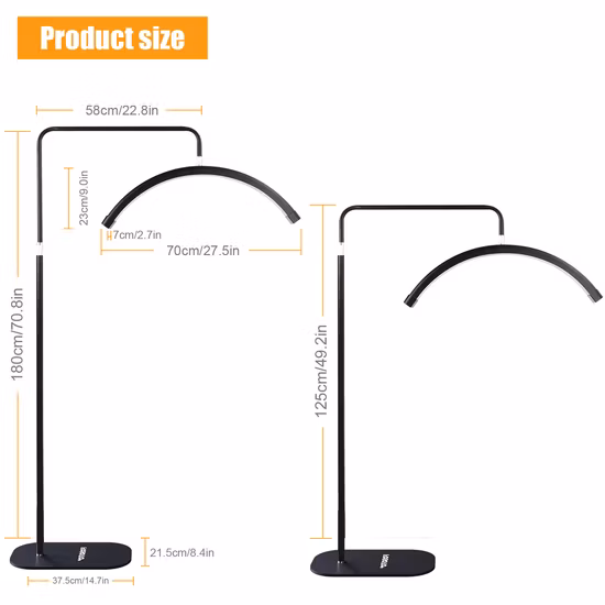 Lampe sur pied réglable à luminosité 45W, pour Extension de cils, Salon de beauté et de soins de la peau, lumière LED