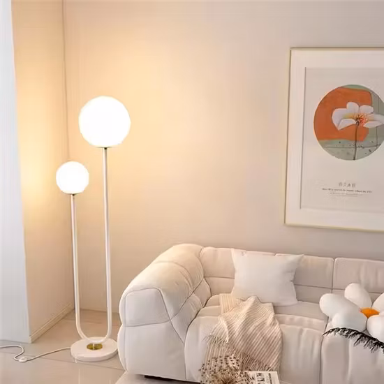 Lampe de plancher moderne de base de Metel d'ombre en verre de la salle de lecture G9 P