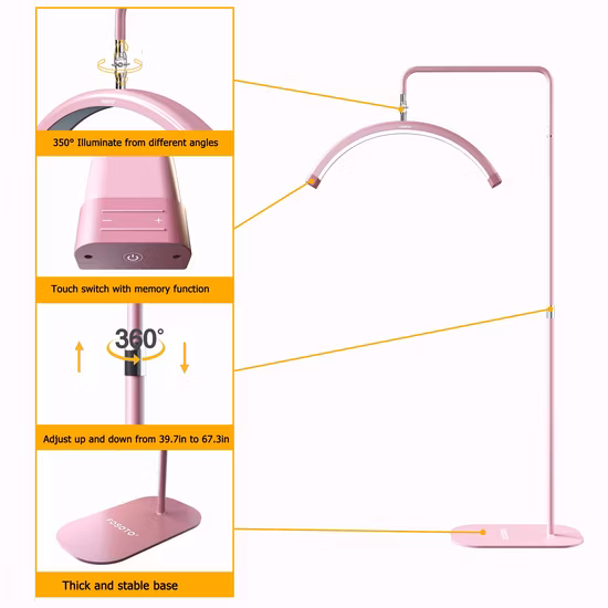 Lampe loupe de beauté Flexible LED, lumière naturelle fraîche pour les cils, Microblading, Salon de beauté, lampadaire LED